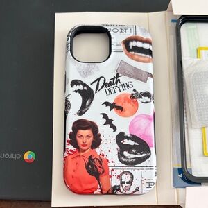 Stylish Graphic Phone Case - Black and White and screen and camera protector